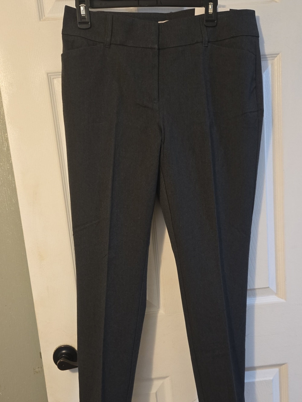 LOFT Womens Curvy Skinny Anle Charcoal Dress Pants